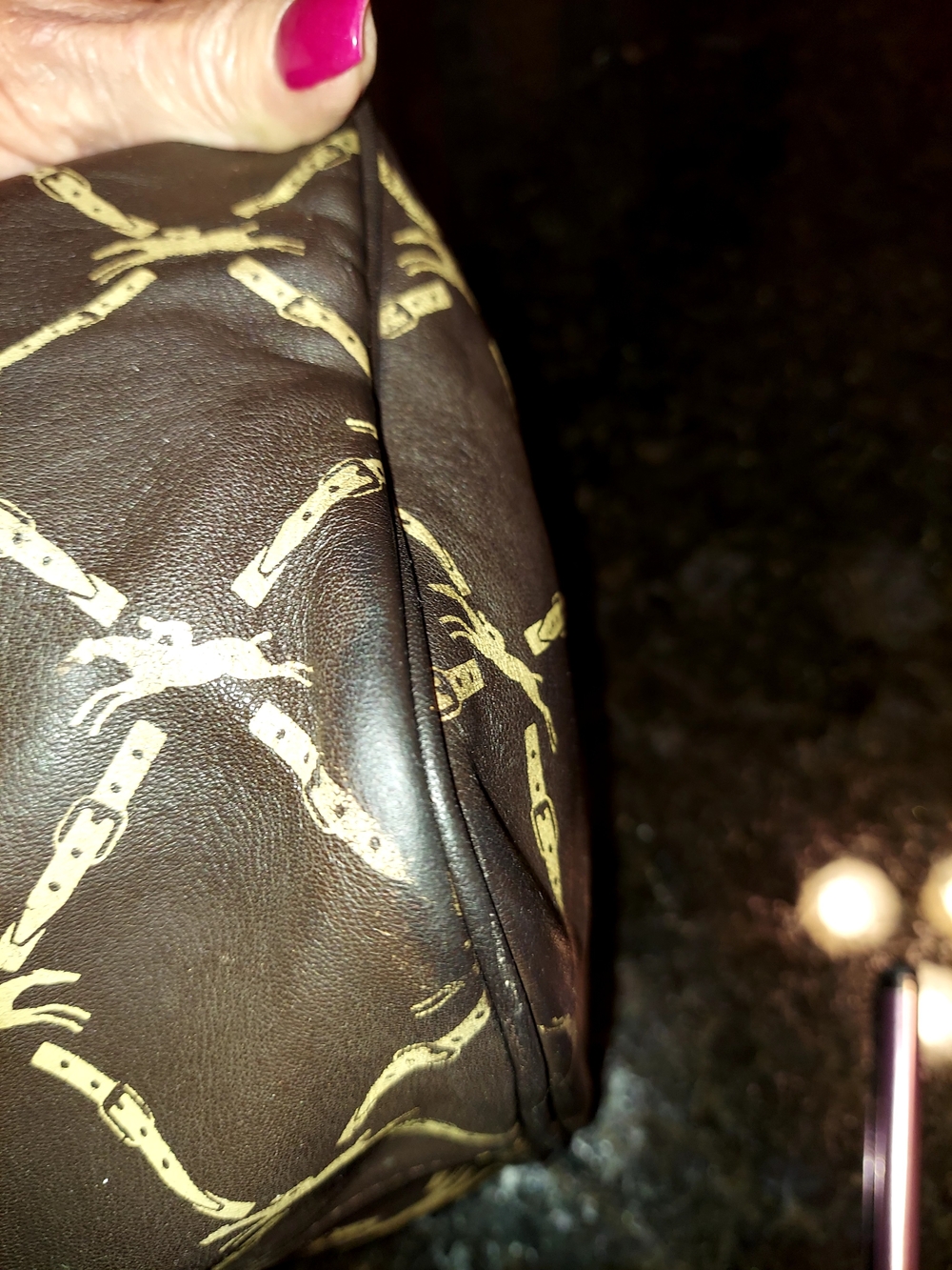 Vintage Longchamp Brown Nappa Leather Boston Style Duffle Bag. VGVC! - Picture 7 of 12